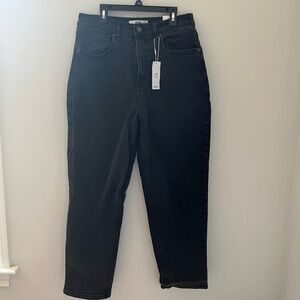 NWT Ardene High Rise Black Mom Jeans 9 99% Cotton